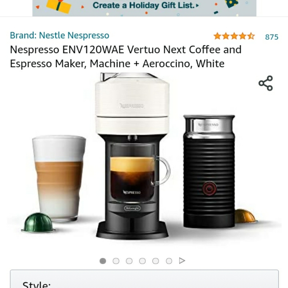 Nspresso vertuo next with frother